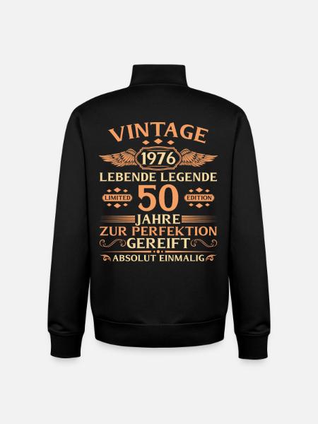 50. urodziny Rok 1976 - Bluza unisex rozpinana z bawełny organicznej Stanley/Stella - czarny