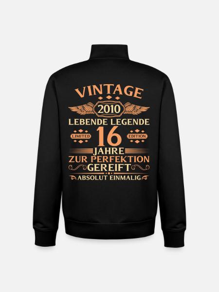 16e anniversaire Année 2010 - Sweat zippé unisexe en coton bio Stanley/Stella - noir