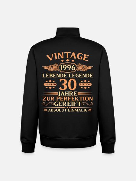 30e anniversaire Année 1996 - Sweat zippé unisexe en coton bio Stanley/Stella - noir