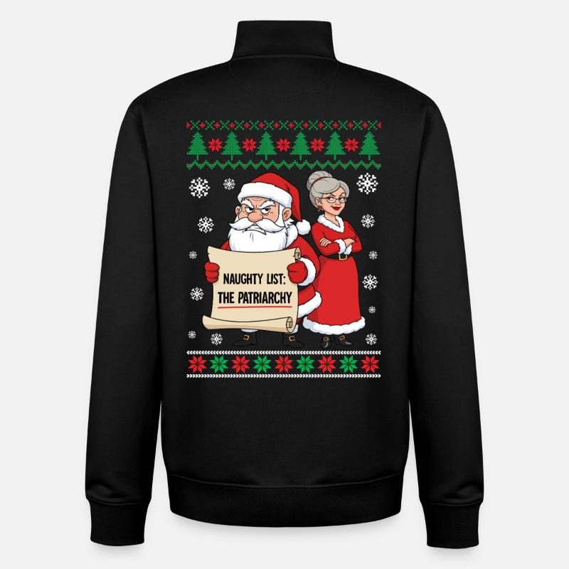 Naughty List The Patriarchy - Unisex Organic Zip Sweatshirt von Stanley/Stella - Schwarz