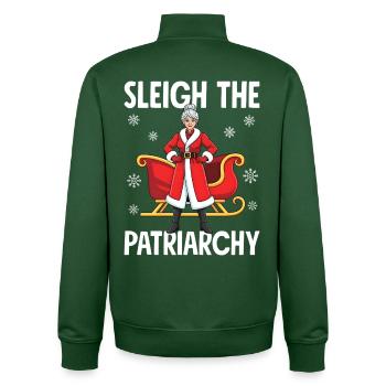 Sleigh The Patriarchy - Unisex Organic Zip Sweatshirt by Stanley/Stella - bottle green - Back - AI Model Male 185 dark (185cm)