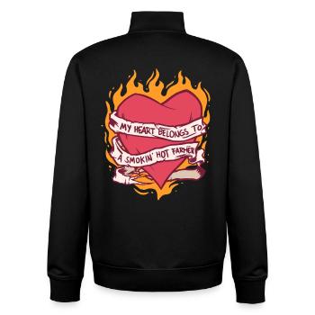 Wife of a farmer Mother - Unisex Organic Zip Sweatshirt by Stanley/Stella - black - Back - AI Model Male 185 light (185cm)