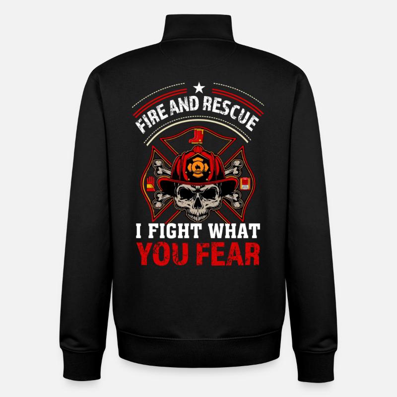 Fire brigade - Unisex Organic Zip Sweatshirt by Stanley/Stella - black