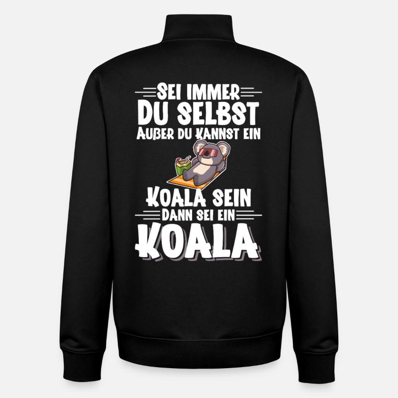 Koala - Sweat zippé unisexe en coton bio Stanley/Stella - noir