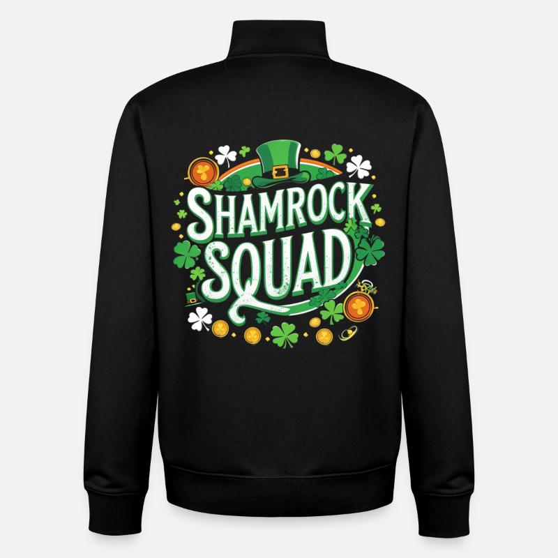 Shamrock Squad: Grünzauber - Unisex Organic Zip Sweatshirt von Stanley/Stella - Schwarz