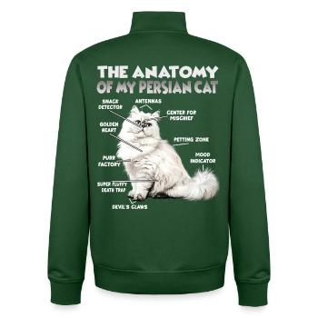 Dictons de chats Amateur de chats Cadeau Fan de chat - Sweat zippé unisexe en coton bio Stanley/Stella - vert bouteille - Dos - AI Model Male 185 dark (185cm)