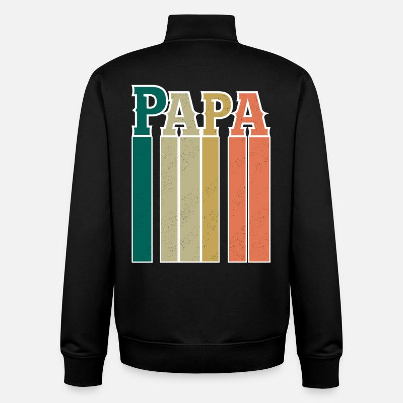 Papa - Sweat zippé unisexe en coton bio Stanley/Stella - noir