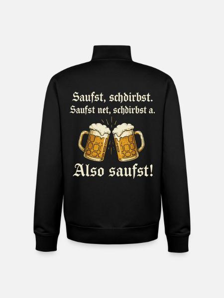 Bayrischer Bier Spruch - Unisex Organic Zip Sweatshirt von Stanley/Stella - Schwarz
