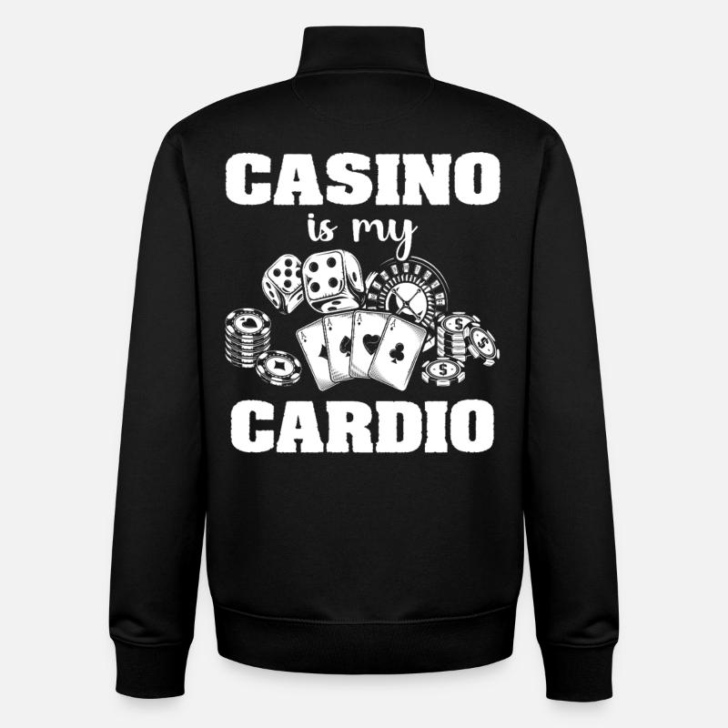 Joueurs de casino casino - Sweat zippé unisexe en coton bio Stanley/Stella - noir
