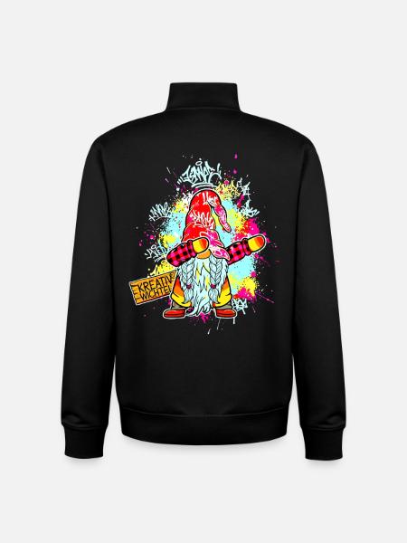 CREATIVE GNOME Dab Graffiti Artist XMas - Unisex Organic Zip Sweatshirt by Stanley/Stella - black