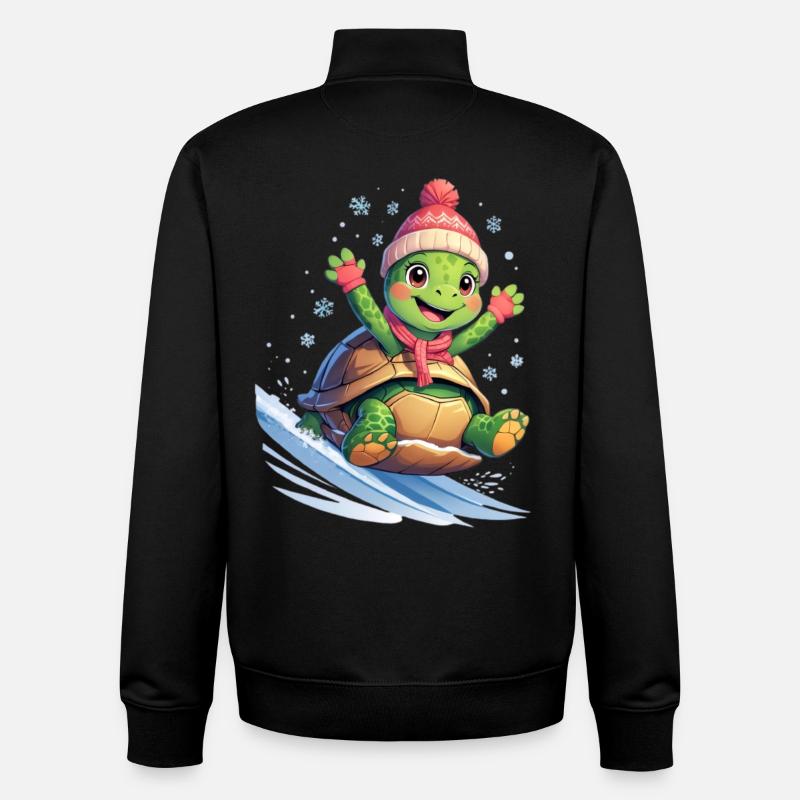 Winterwelle Surfturtle - Unisex Organic Zip Sweatshirt von Stanley/Stella - Schwarz
