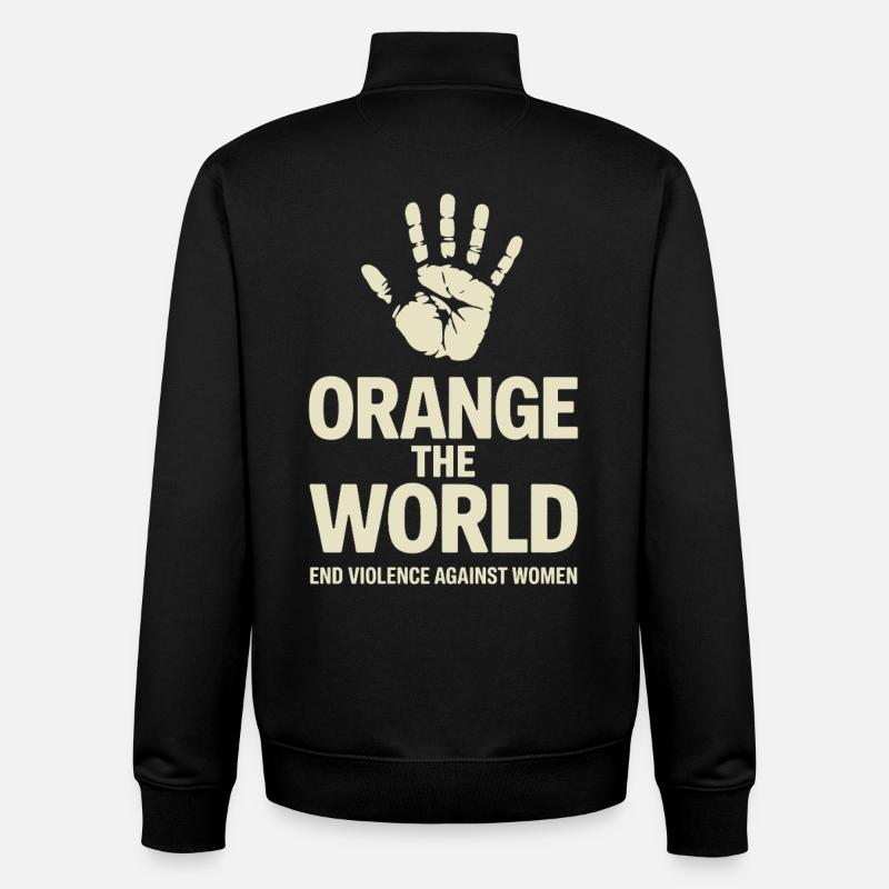 Orange The World - Unisex Organic Zip Sweatshirt by Stanley/Stella - black