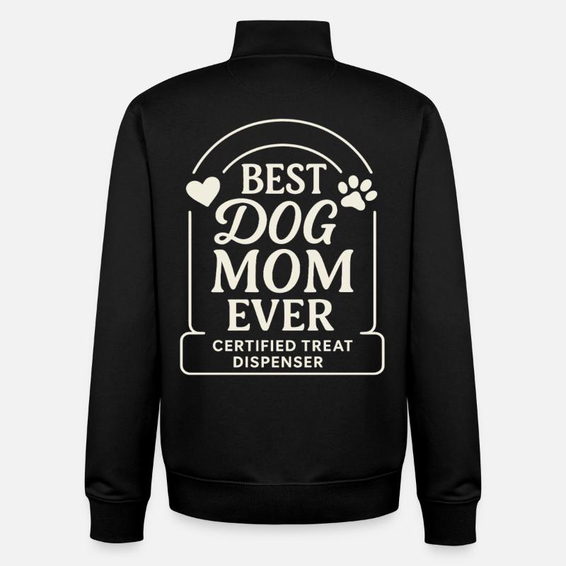 Best Dog Mom Ever Certified - Unisex Organic Zip Sweatshirt by Stanley/Stella - black