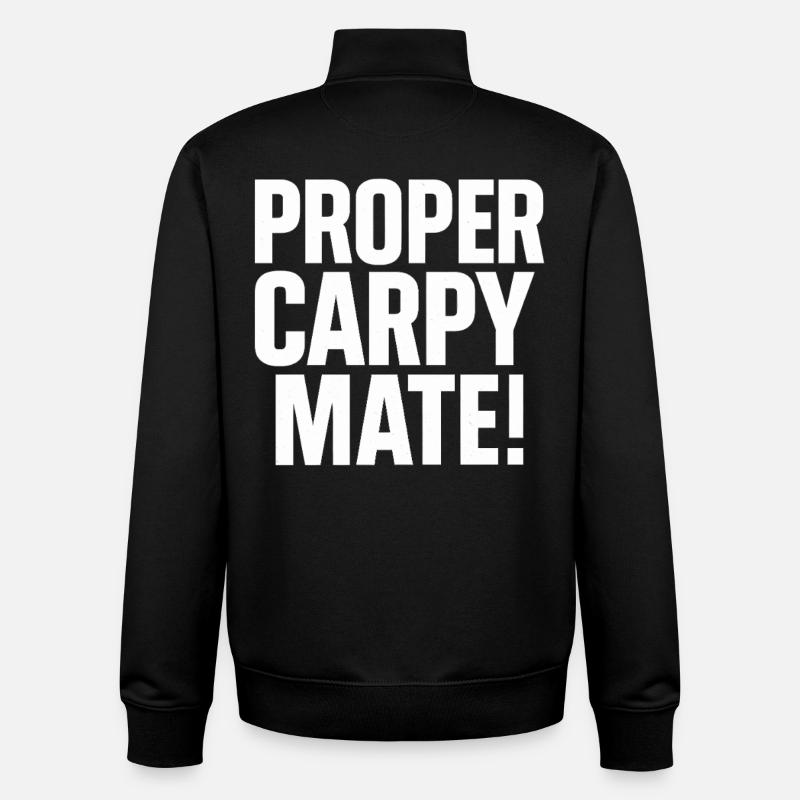 Richtiger Karpfen-Kumpel Spruch - Unisex Organic Zip Sweatshirt von Stanley/Stella - Schwarz