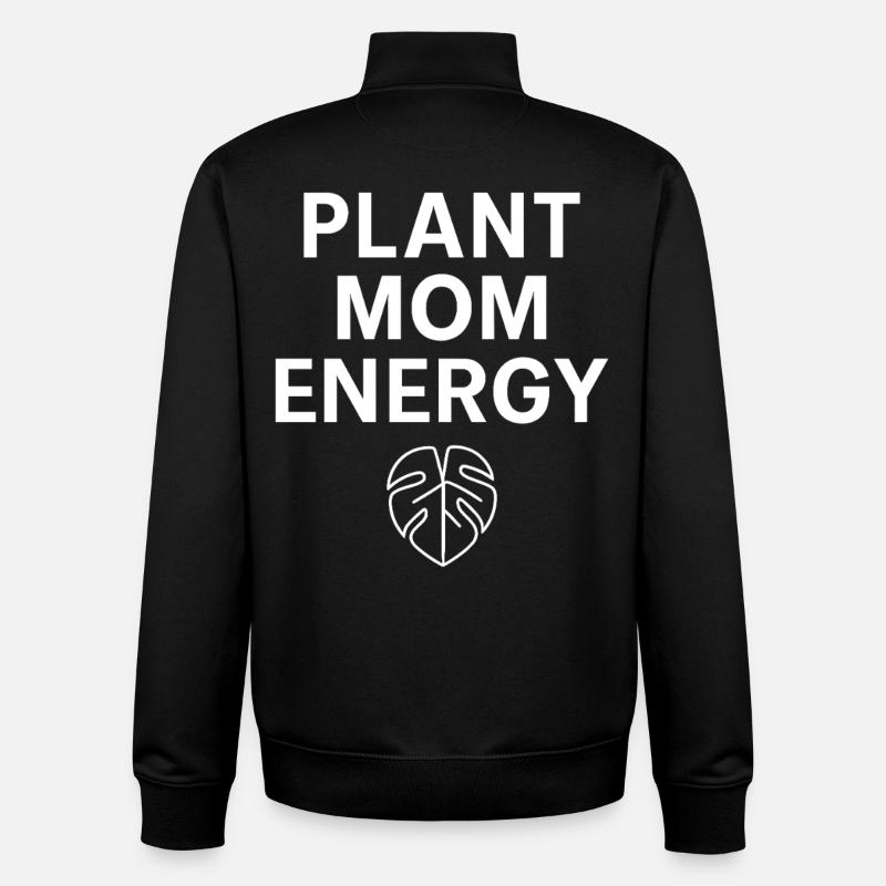Pflanzen Mama Energie Statement - Unisex Organic Zip Sweatshirt von Stanley/Stella - Schwarz