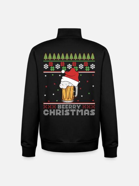 Frohe Weihnachtsbier, hässlicher Pullover – Geschenk - Unisex Organic Zip Sweatshirt von Stanley/Stella - Schwarz