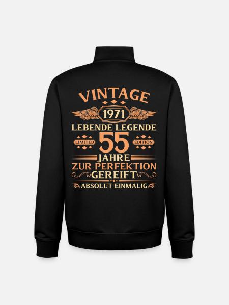 55e anniversaire Année 1971 - Sweat zippé unisexe en coton bio Stanley/Stella - noir