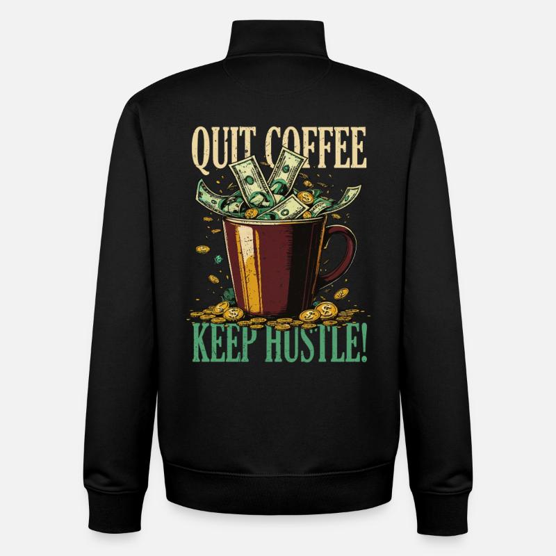 Coffee withdrawal decaffeinated ex-coffee drinker - Unisex Organic Zip Sweatshirt by Stanley/Stella - black