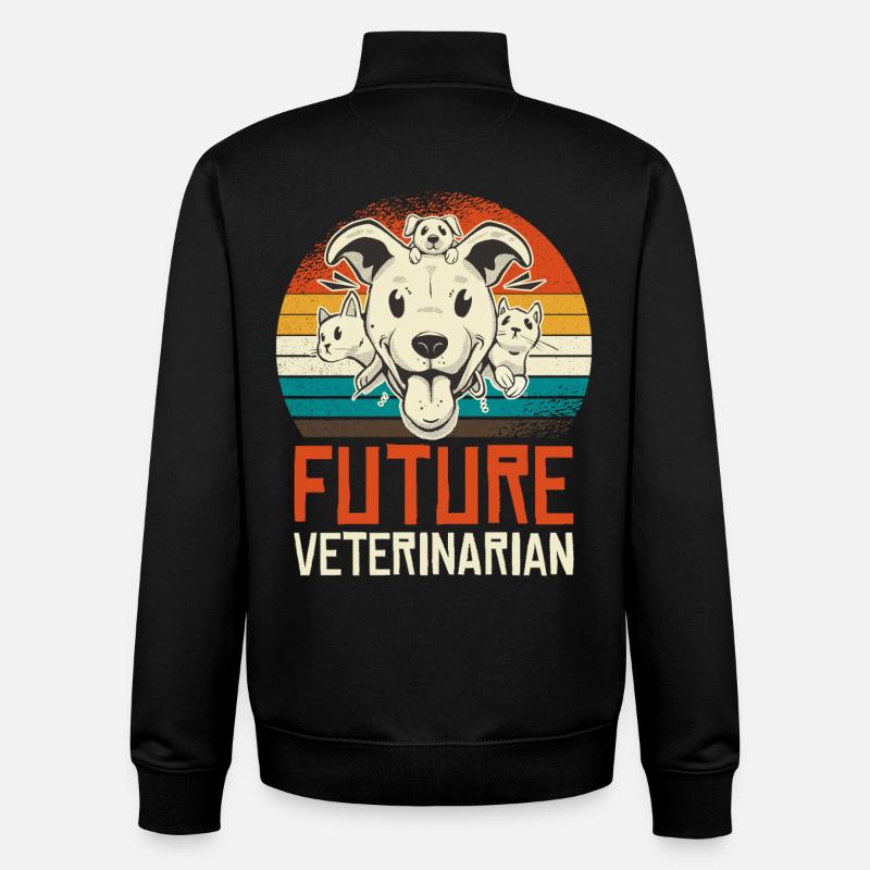 Future Veterinarian - Unisex Organic Zip Sweatshirt by Stanley/Stella - black