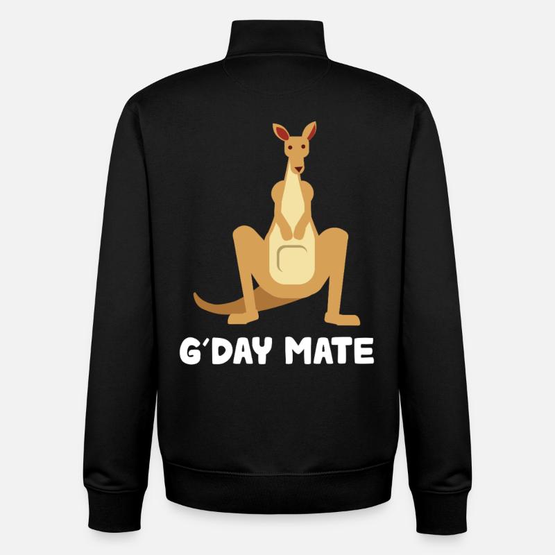 Kangaroo G'DAY Mate Shirt - Unisex Organic Zip Sweatshirt by Stanley/Stella - black