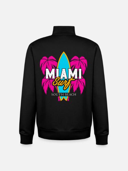 Miami Surf South Beach Logo - Unisex Organic Zip Sweatshirt by Stanley/Stella - black