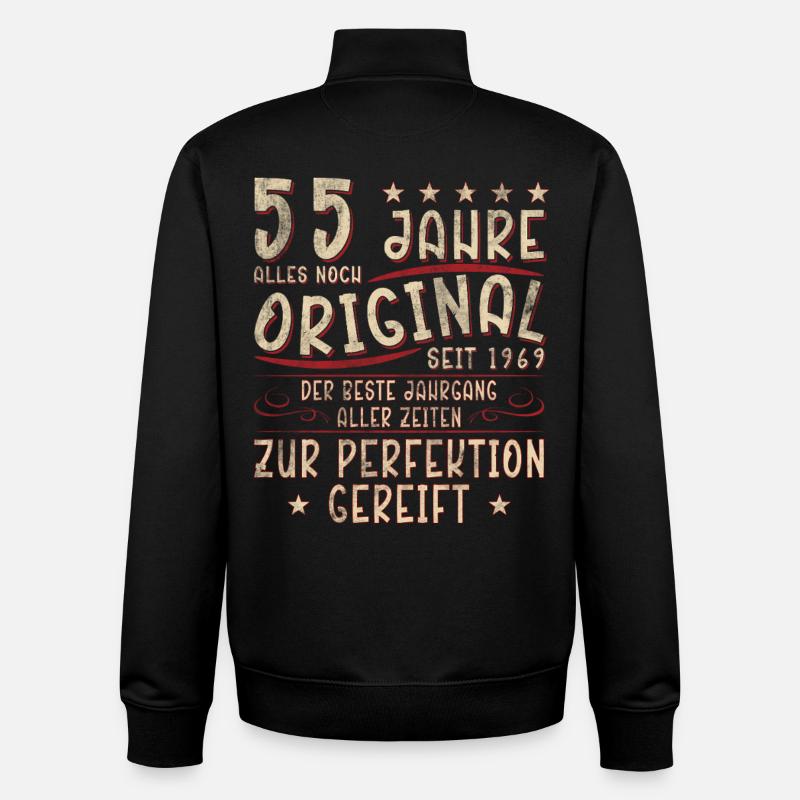 55 Jahre Original Seit 1969 - Unisex Organic Zip Sweatshirt von Stanley/Stella - Schwarz