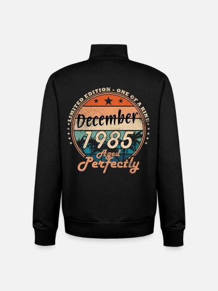 Décembre 1985 - Sweat zippé unisexe en coton bio Stanley/Stella - noir