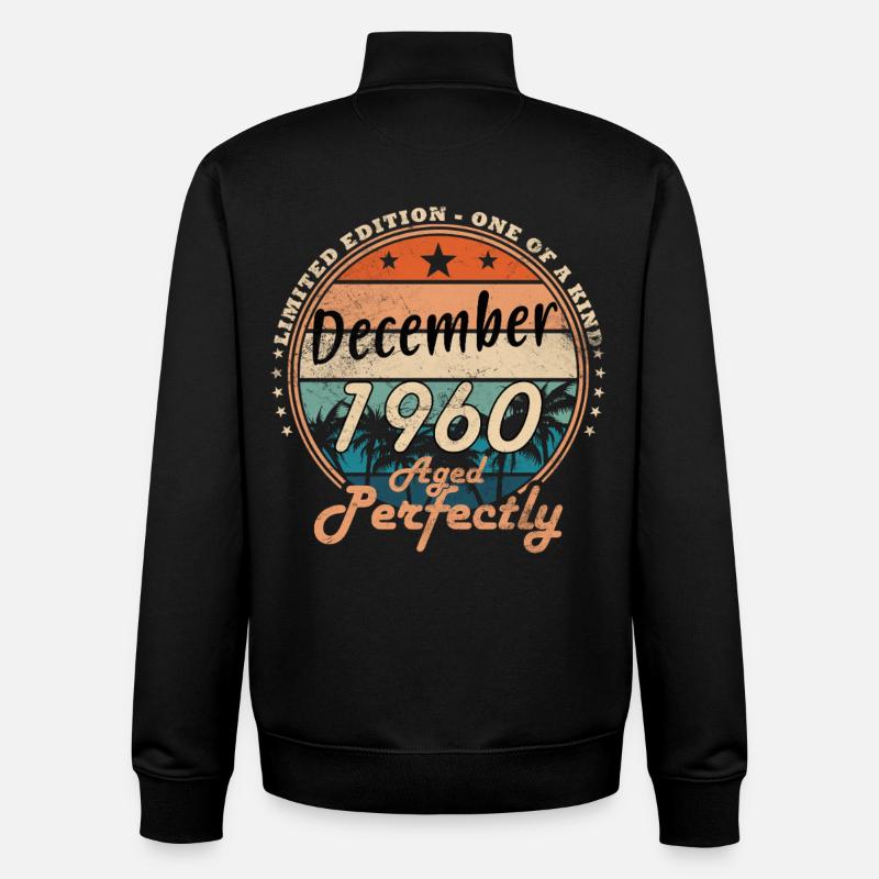 Dezember 1960 - 1960 Dezember - Unisex Organic Zip Sweatshirt von Stanley/Stella - Schwarz