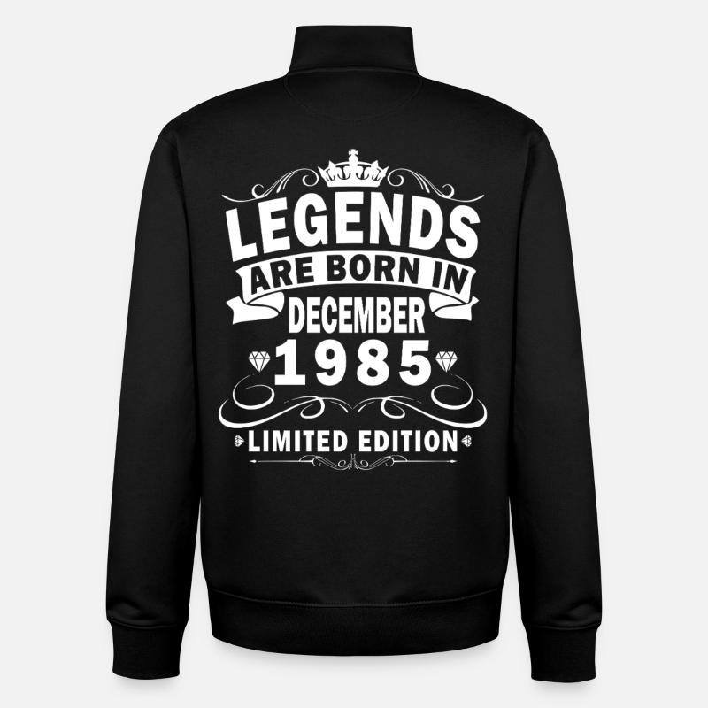 Décembre 1985 - Sweat zippé unisexe en coton bio Stanley/Stella - noir