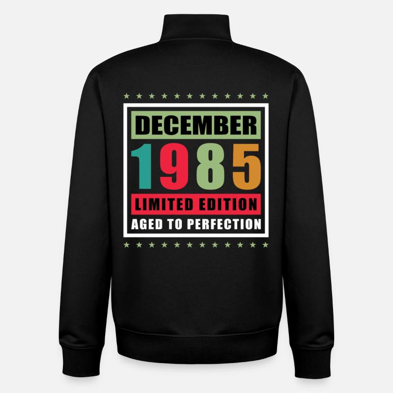 Décembre 1985 - Sweat zippé unisexe en coton bio Stanley/Stella - noir