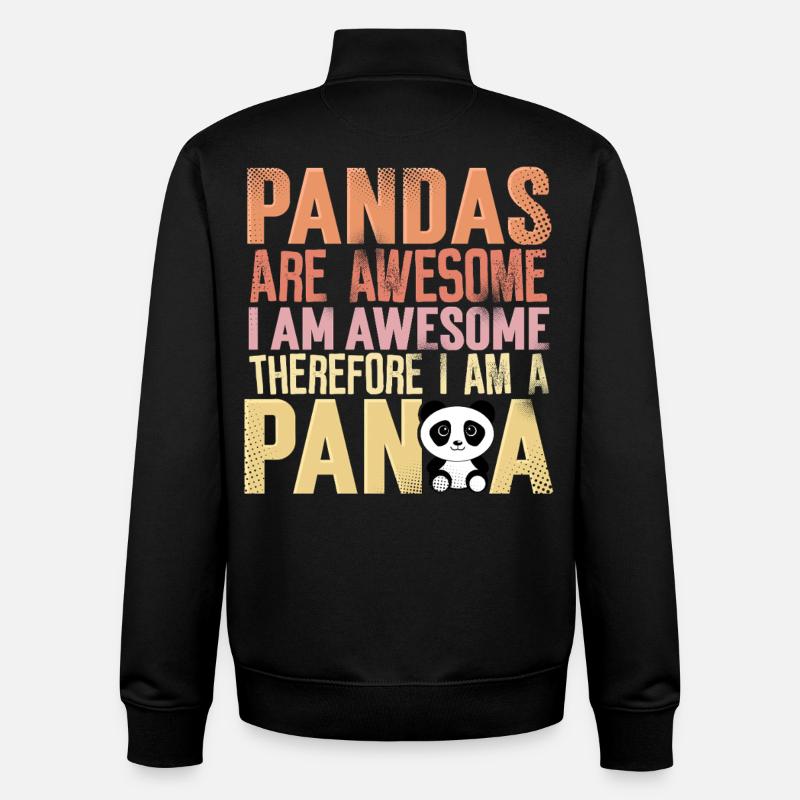 Panda - Unisex Organic Zip Sweatshirt by Stanley/Stella - black