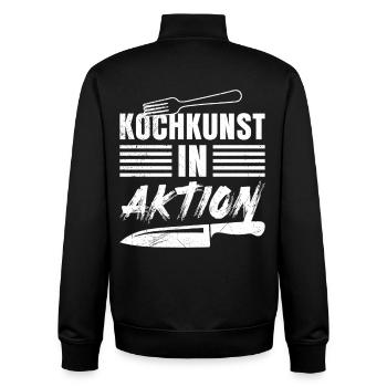 Expert culinaire L'ART CULINAIRE EN ACTION Amusant - Sweat zippé unisexe en coton bio Stanley/Stella - noir - Dos - AI Model Male 185 light (185cm)