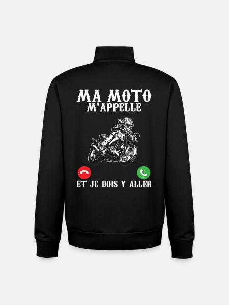 Funny biker my motorcycle is calling me and I have to go - Unisex Organic Zip Sweatshirt by Stanley/Stella - black