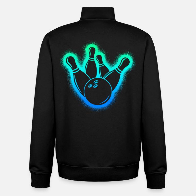 Bowlers Enfants Hommes Garçons Bowling - Sweat zippé unisexe en coton bio Stanley/Stella - noir
