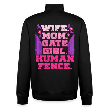 Wife of a farmer Mother - Unisex Organic Zip Sweatshirt by Stanley/Stella - black - Back - AI Model Male 185 light (185cm)