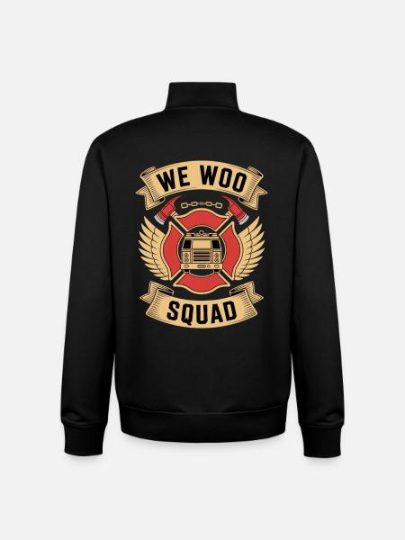 Wee Woo Squad Fire Truck Firefighter - Unisex Organic Zip Sweatshirt by Stanley/Stella - black