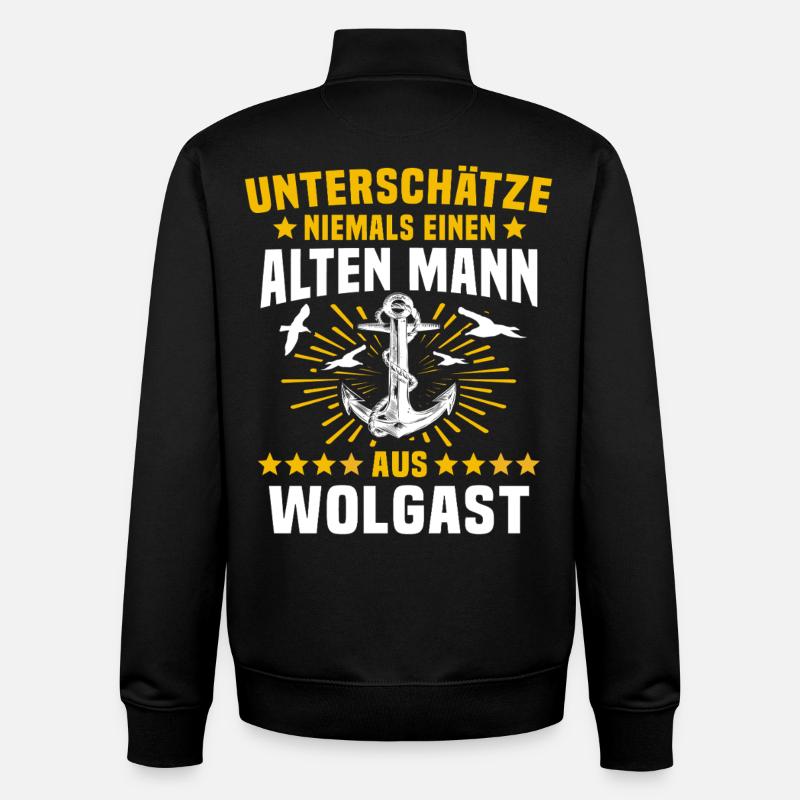 Wolgast Unterschätze Wolgaster Mann - Unisex Organic Zip Sweatshirt von Stanley/Stella - Schwarz