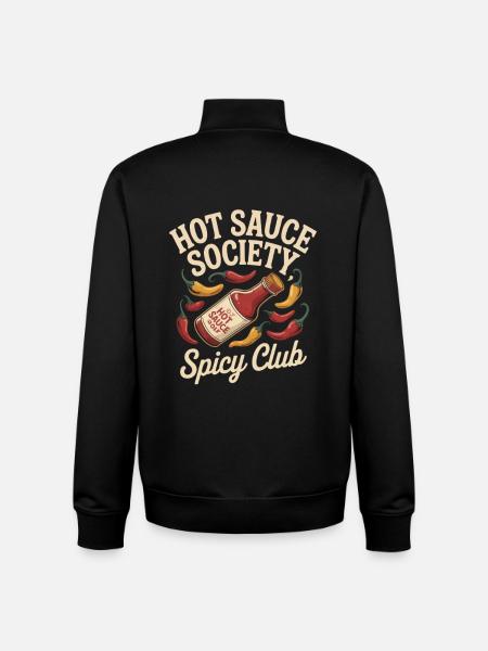 Hot Sauce Society – Spicy Club - Unisex Organic Zip Sweatshirt by Stanley/Stella - black