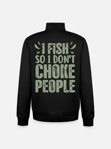 Hilarious Fisherman Saying Fishing Present - Unisex Organic Zip Sweatshirt by Stanley/Stella - black