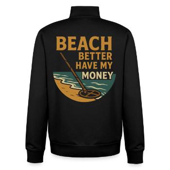 Beach a intérêt à m’amuser avec la détection de métaux - Sweat zippé unisexe en coton bio Stanley/Stella - noir - Dos - AI Model Male 185 light (185cm)