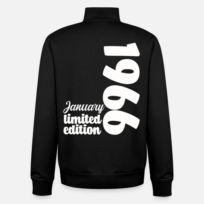 Anniversaire Janvier 1966 Limited Edition Cadeau - Sweat zippé unisexe en coton bio Stanley/Stella - noir