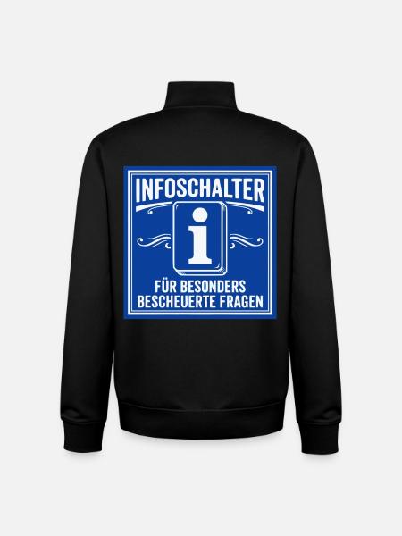 Infoschalter Shirt lustig Arbeit - Unisex Organic Zip Sweatshirt von Stanley/Stella - Schwarz