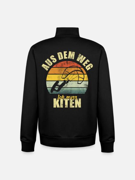 Kiting Kiter Surfer Surfeur Rétro - Sweat zippé unisexe en coton bio Stanley/Stella - noir