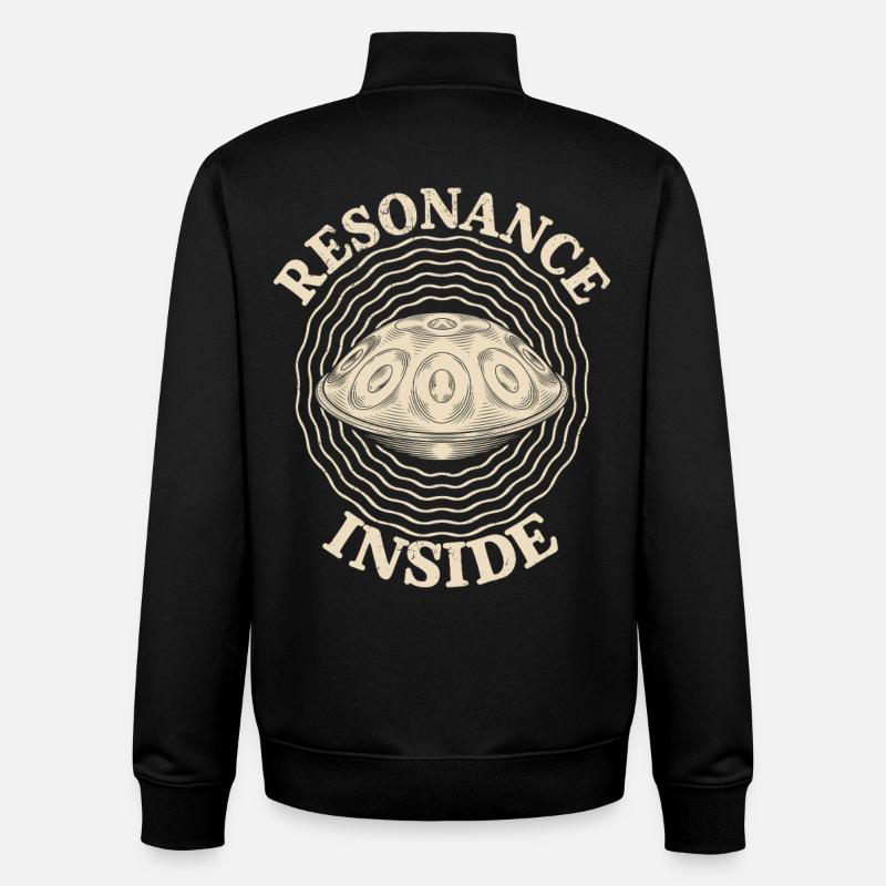 Résonance à l’intérieur du handpan - Sweat zippé unisexe en coton bio Stanley/Stella - noir
