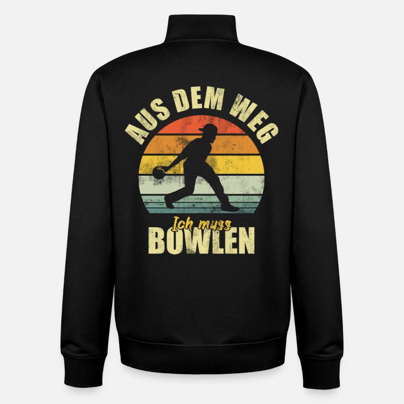 Bowling Bowling Drôle de dicon - Sweat zippé unisexe en coton bio Stanley/Stella - noir