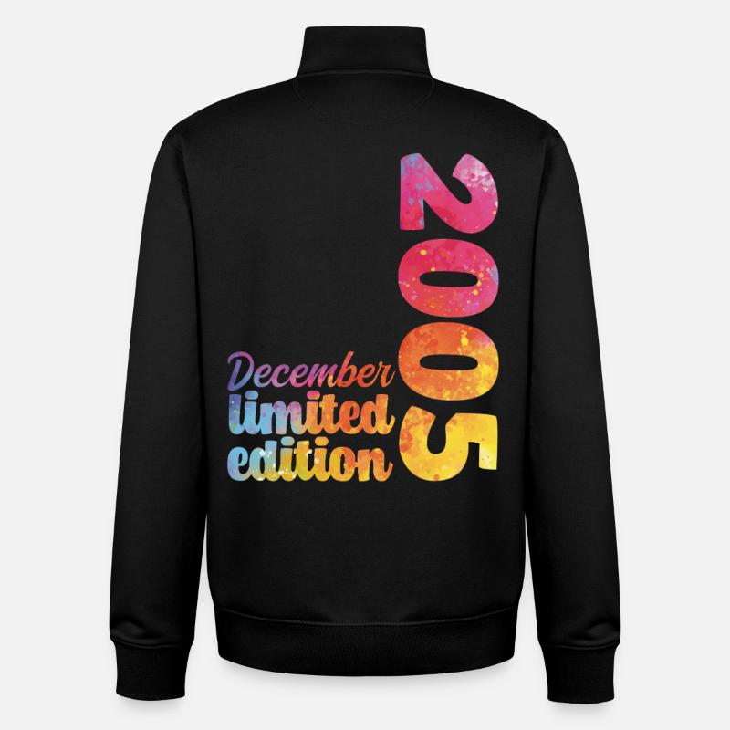 Cadeau D'anniversaire Décembre 2005 Anniversaire - Sweat zippé unisexe en coton bio Stanley/Stella - noir