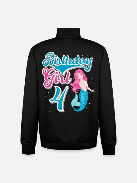 Sirène du 4e anniversaire - Sweat zippé unisexe en coton bio Stanley/Stella - noir