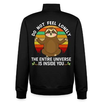 Faultier Universum in dir - Unisex Organic Zip Sweatshirt von Stanley/Stella - Schwarz - Hinten - AI Model Male 185 light (185cm)