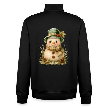 Winterfreund Schneemann - Unisex Organic Zip Sweatshirt von Stanley/Stella - Schwarz - Hinten - AI Model Male 185 light (185cm)