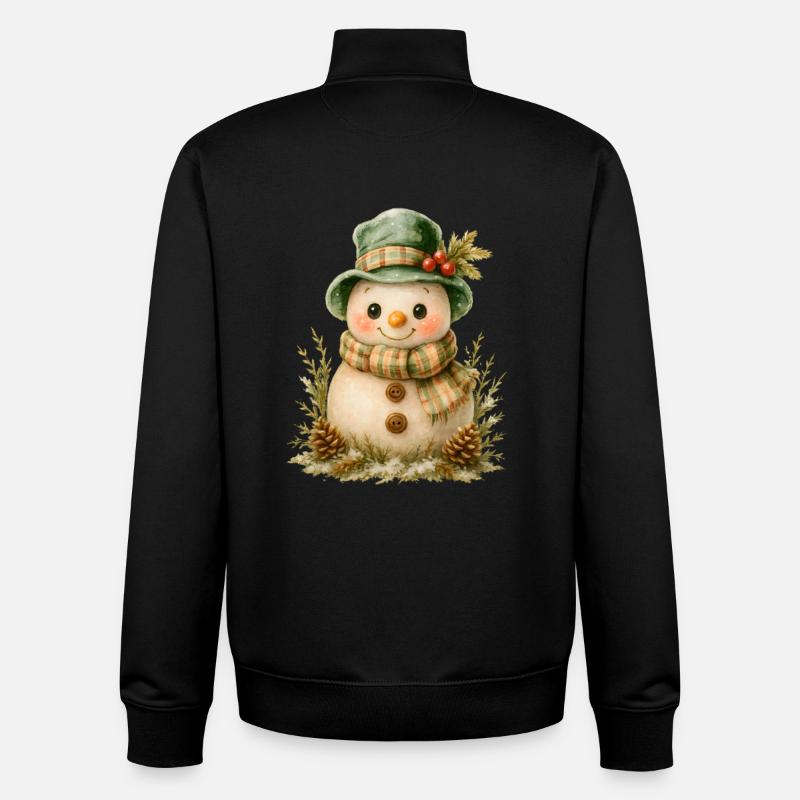 Winterfreund Schneemann - Unisex Organic Zip Sweatshirt von Stanley/Stella - Schwarz